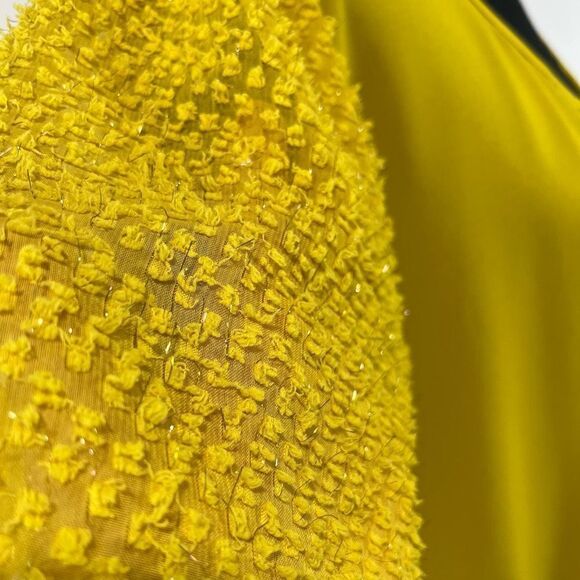 New Retrology Turmeric Metallic Tie Puff Sleeve Blouse Sz 2x Women’s Yellow - Picture 3 of 9